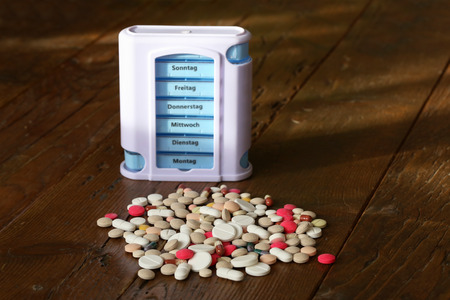 A lot of colorful medication and pillsの写真素材