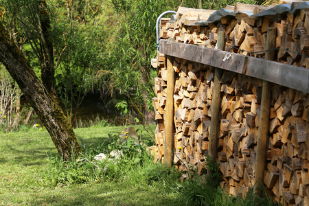 Folded firewood for oven
