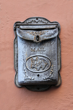 Old mailbox. Old mailbox on the wall.の写真素材