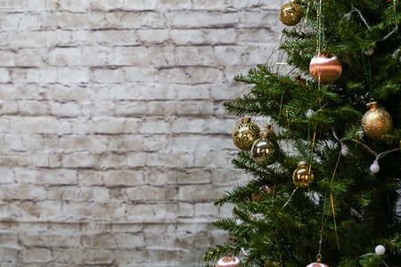 The Christmas tree is dressed up for the holiday Christmas.