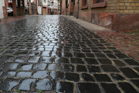 City. old cobbled surface of the road.の写真素材