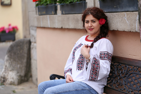 Portrait of a young girlの写真素材