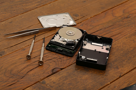 Computer - Open external hard drive is repaired.の写真素材