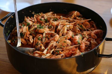 Traditional Mediterranean cuisine - Shrimp Dish.