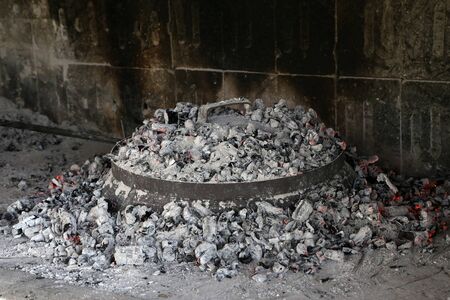 Grilling dishes with stews, potatoes and vegetables.の写真素材