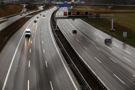 Outdoor shut of a stretch of motorway in Germany.