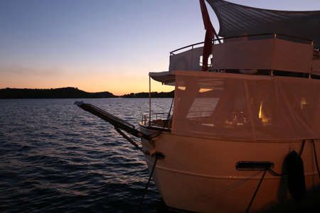 Beautiful summer sunset at sea in Croatia.の写真素材