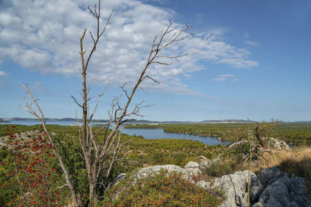 Channel of St. Anthony near Sibenik, Croatia.の写真素材