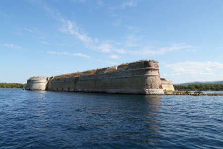 Fortress of St. Nicholas at the entrance to Sibenik Bay, Croatia.の写真素材