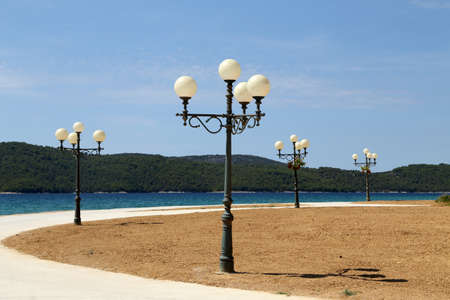 Street lights in the form of balloons for lighting at night.