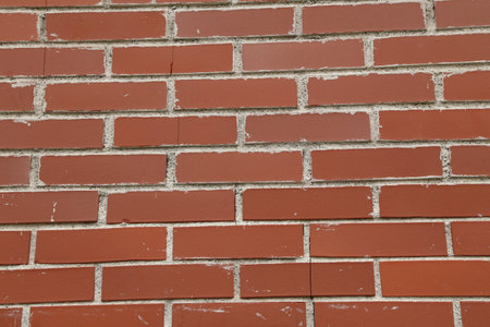 Vintage textured background of red brick wall.の写真素材