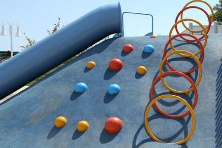 Colorful playground on yard in the park.の写真素材