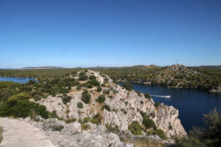 Channel of St. Anthony at Sibenik in Croatiaの写真素材