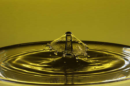 Drops of water on a water surface that result in water sculptures.の写真素材