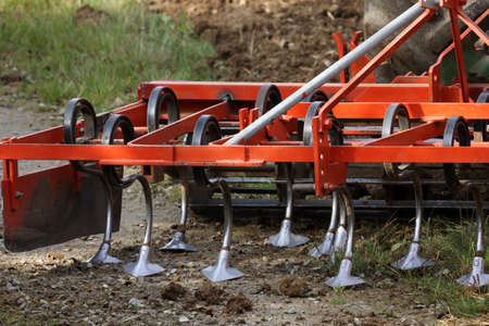 Plow for plowing the land after harvesting for the winterの写真素材