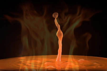 A drop of milk falls into the cup and forms a female figure