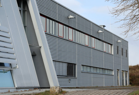Fragment of a modern building. Detail of a new modern building.の写真素材