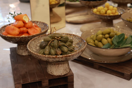 Various dishes are on the table.の写真素材