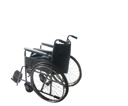 A wheelchair on a white background.の写真素材