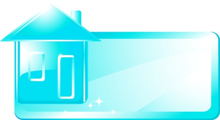  glossy blue house with space for text in frameのイラスト素材