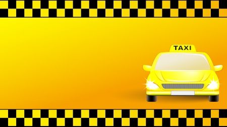 business card with city taxi car on yellow  transport backgroundのイラスト素材