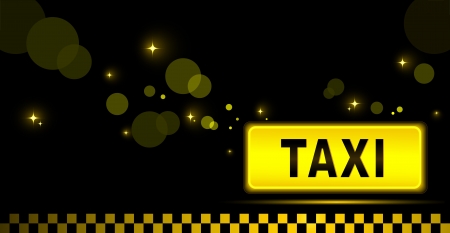  sign taxi with night city background and light beam  のイラスト素材