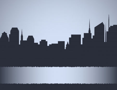  background with city landscape, skyscrapers and place for textのイラスト素材