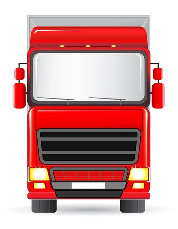 isolated red truck on white backgroundのイラスト素材