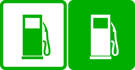   two simple green gas station iconsのイラスト素材