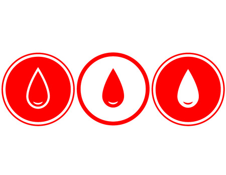 simple red blood drop on white backgroundのイラスト素材