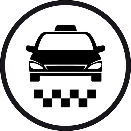 black round taxi sign in frameのイラスト素材