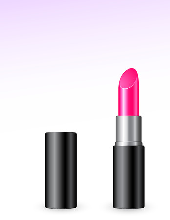 isolated pink lipstick on white backgroundのイラスト素材