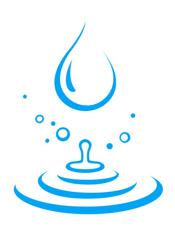abstract blue splash of water droplet icon on whiteのイラスト素材