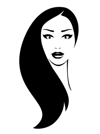 Woman with black hairのイラスト素材