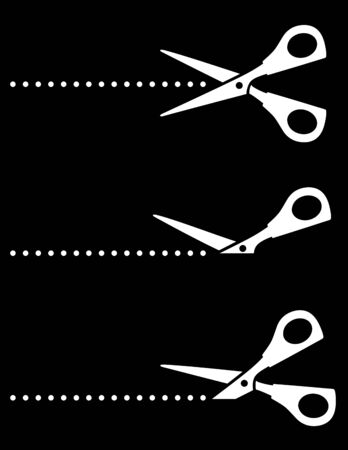 black set of scissor icons with pointsのイラスト素材