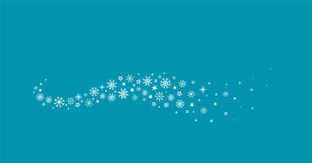 winter wave with snowflakes icons on blueのイラスト素材