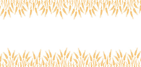 food background with wheat stalks seamless patternのイラスト素材