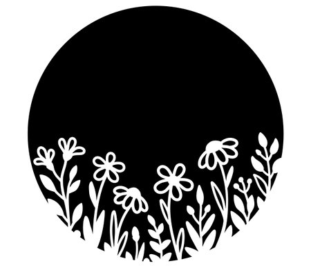 Floral round pattern, door hangerのイラスト素材