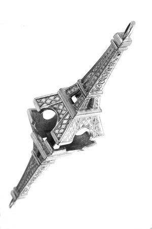 Monochromatic miniature of the Eiffel Tower with the reflectionの写真素材