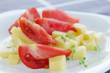 salad from the cheese and the tomatoes の写真素材