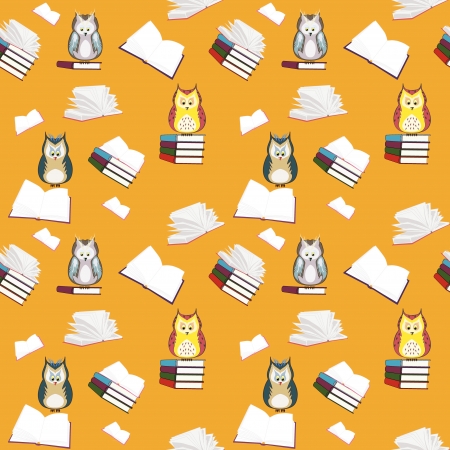 book and owlsのイラスト素材