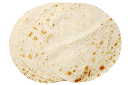 Large thin pita bread, isolated on white background