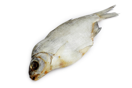Bream, dry fish isolated on a white background