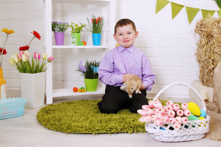 children in the interior decorations to the day of Easter