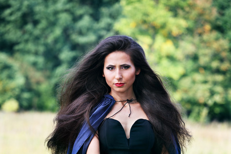 Portrait of beautiful woman with luxury long hairの写真素材
