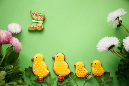 Still life with chickensの写真素材