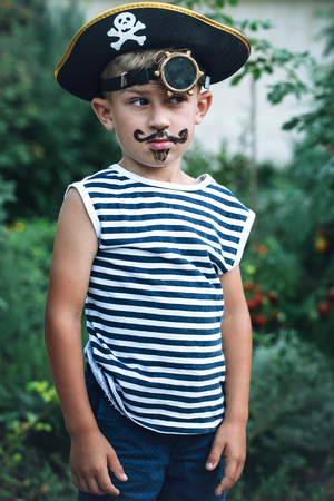 boy in a pirate costumeの写真素材