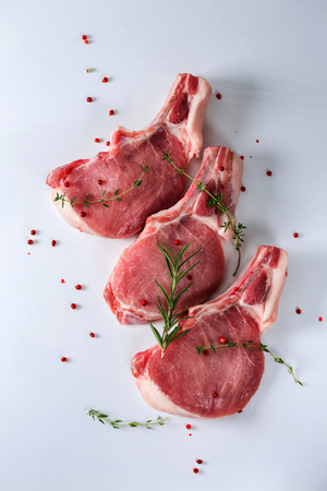 Raw meat on boneの写真素材