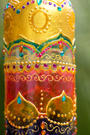 Pattern on a glass bottleの写真素材