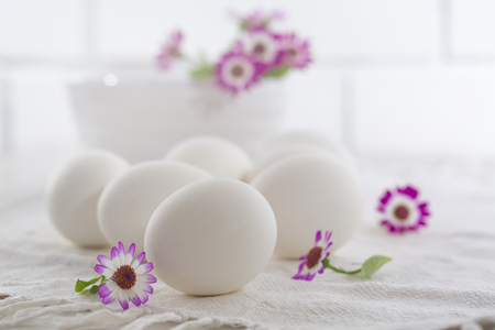 eggs with spring flowersの写真素材